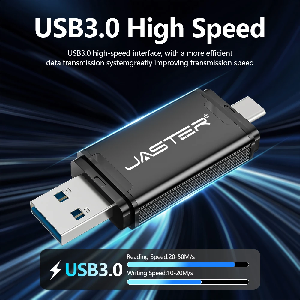 Unidad Flash USB 3.0 Tipo-C de 128 GB, Unidad de Memoria USB de Alta Velocidad de 64 GB, Memoria USB Metálica Colorida de 32 GB, Dispositivo de Almacenamiento de 16 GB