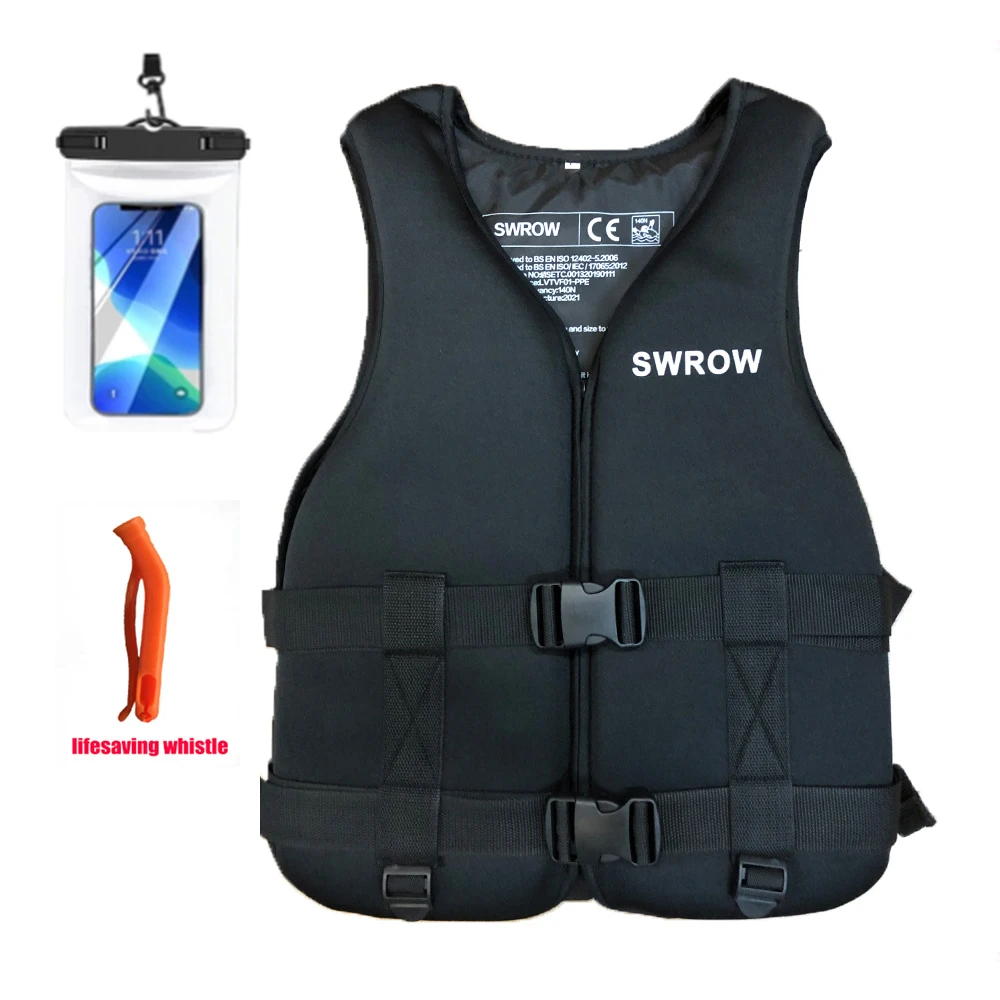 Adult Swimming Vest Portable Sleeveless Surfing Buoyant Vest Water Sports Kayak Surfing Wind Sailing Swimming Fishing Lifejacket