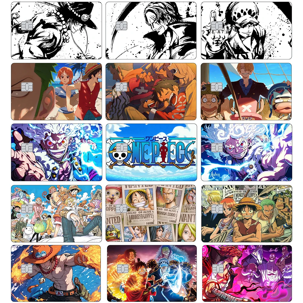 

Japanese Anime Credit Card Skin Straw Hats Luffy Zoro Matte Stickers for VISA Bank Card JCB Mastercard and Other IC Cards