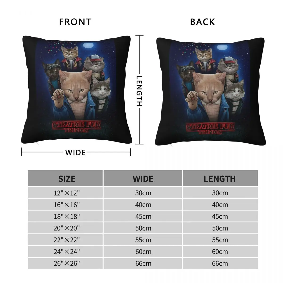 Strange Fur Things Square Pillowcase Polyester Linen Velvet Printed Zip Decor Throw Pillow Case Sofa Cushion Cover 45x45