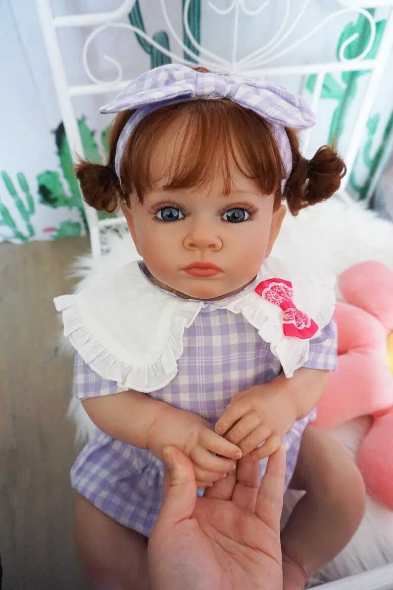 

Cuddly 53cm Tutti Reborn Toddler Girl Soft Touch Cloth Body Bebe Reborn With Rooted Hair Handmade Lifelike Muñecas Reborn