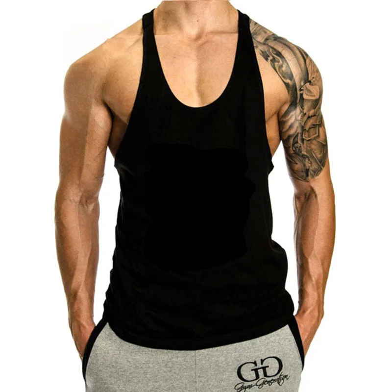 2024 Summer 100% Cotton Bodybuilding Muscle Stringer Tank Top Men Fitness Workout Y BACK Vest