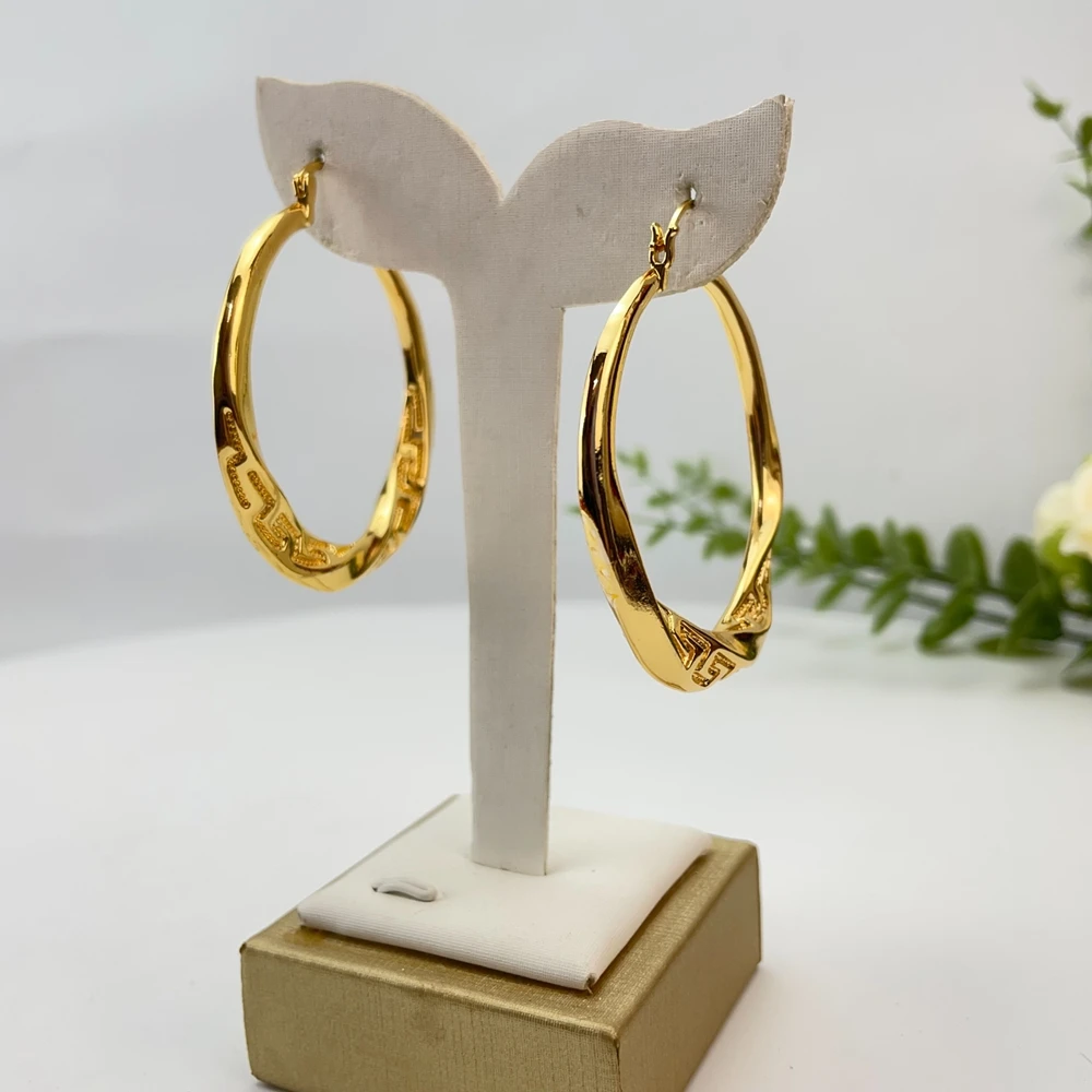 Yuminglai Fashion Luxury Dubai Jewelry Accessories Superior Quality Goldplated Earrings for Women FHK29165