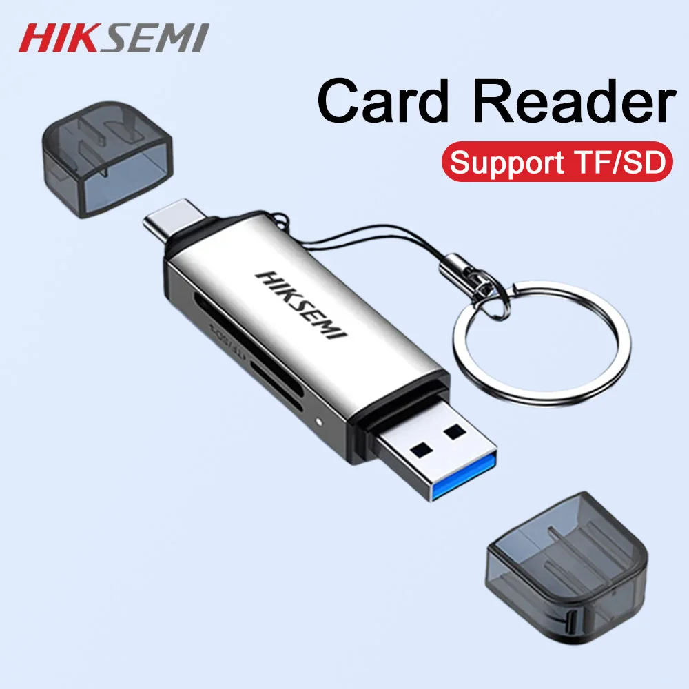 HIKSEMI Card Reader 2-in-1 Adapter USB-A/USB-C to SD MicroSD TF Card Reader for Laptop Accessories Card reader SD Card Adapter