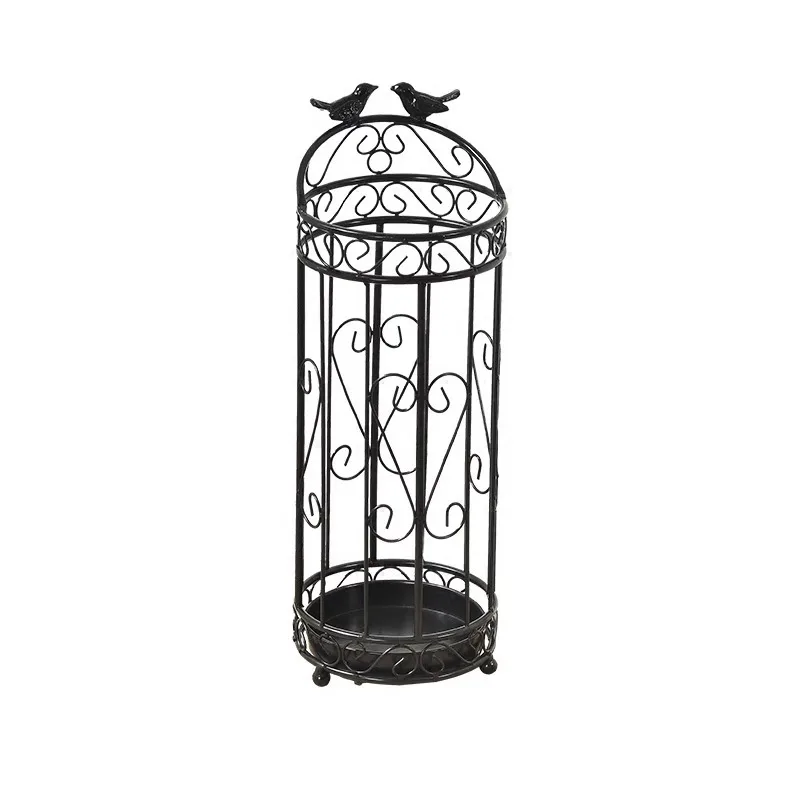 

European creative umbrella stand Hotel lobby umbrella bucket Home door shelf Wrought iron folding umbrella storage rack