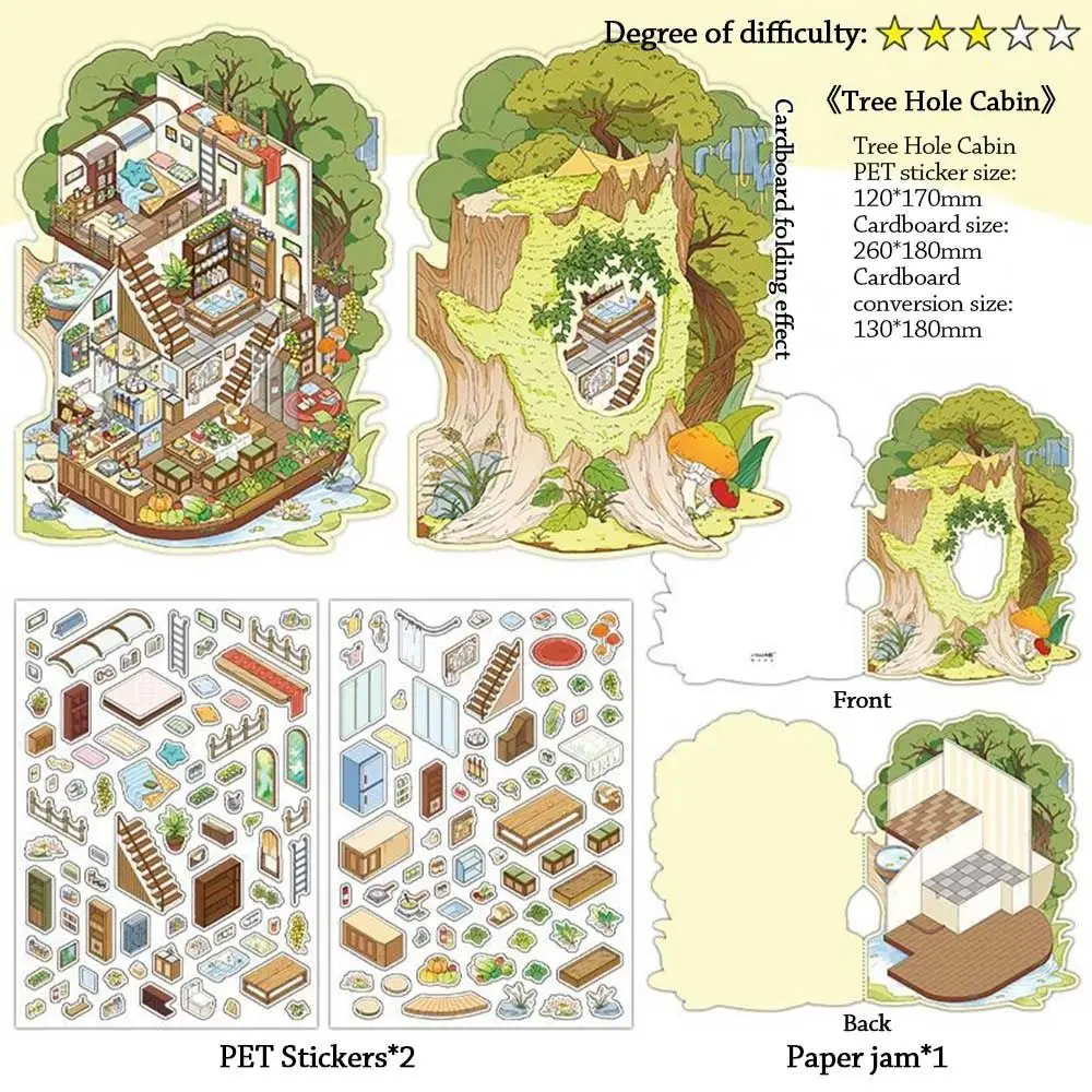 My Cabin Series 7.0 Miniature Collection Stickers PET Sticker Paper Scrapbooking Material DIY Handbook Stickers DIY