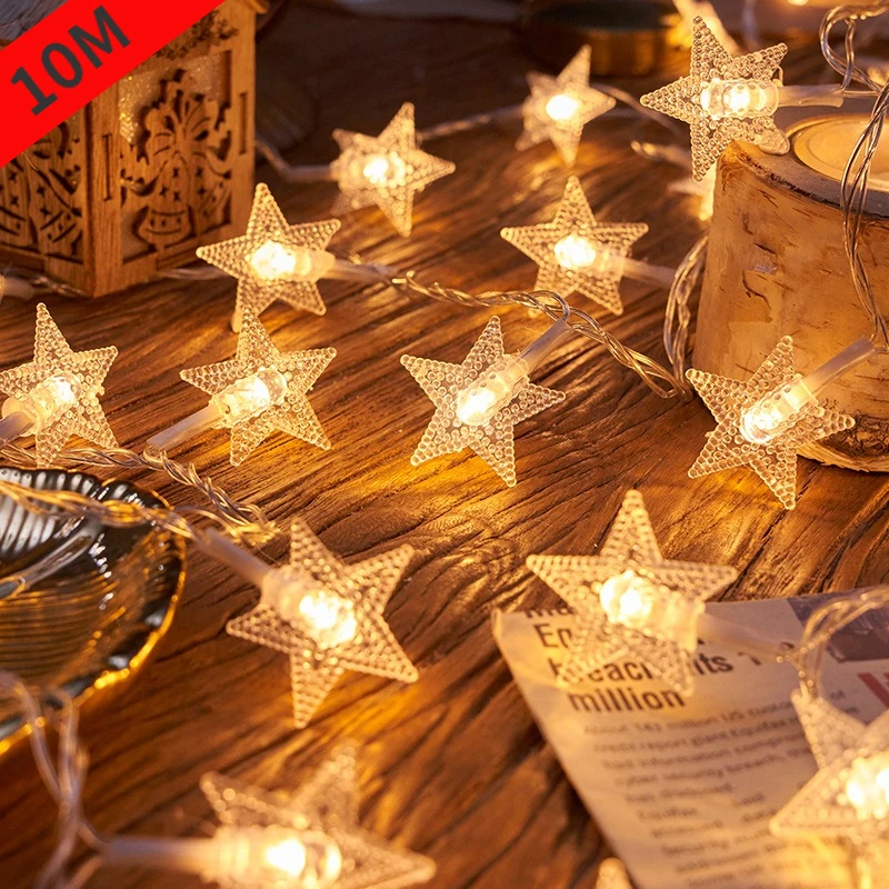 10/20/40/80 Led Star String Lights Battery/Usb Operated Fairy Lights Waterproof for Garden Christmas Wedding Party Decor