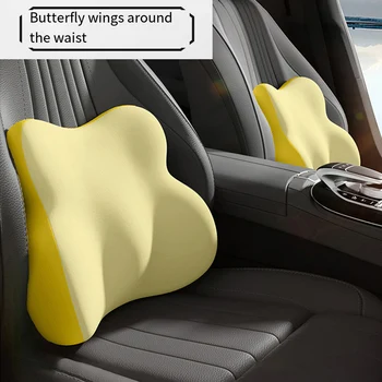 Car Headrest Lumbar Support Set Neck Support Pillow Waist Cushion Back Pillow Waist Support Cushion Car Seat Pillow