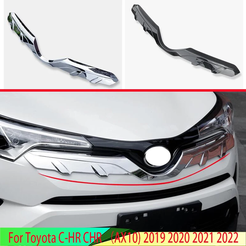 For Toyota C-HR CHR （AX10) 2019-2022 ABS Chrome Front Center Mesh Grille Grill Cover Radiator Strip Trim Decoration