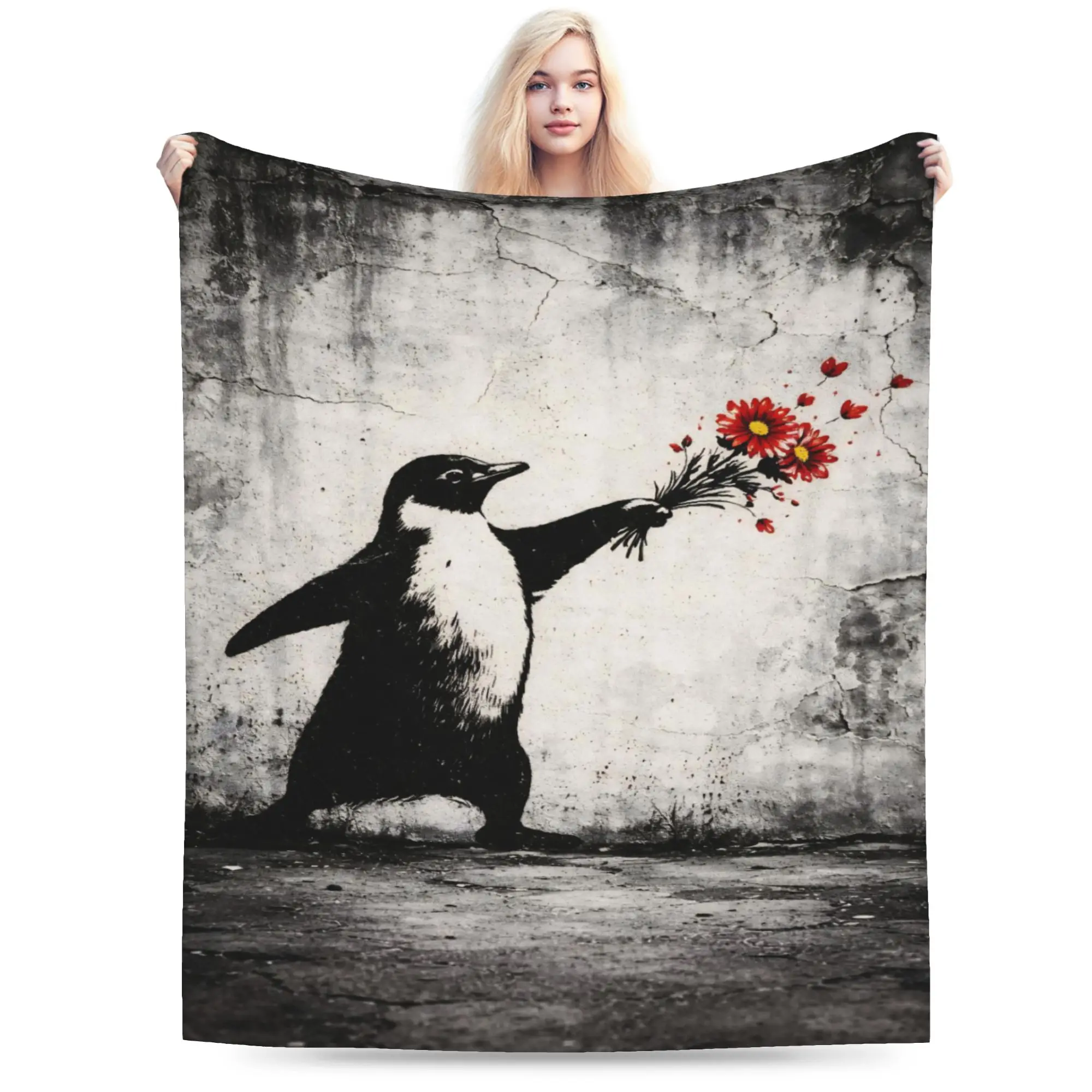 Banksys art Blanket Super Soft Cozy  Throw Blankets for Couch 50x60 Inch Multiple Sizes Bedding Throws