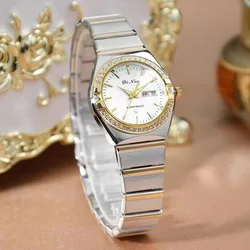 Reloj de pulsera de lujo para Mujer, cronógrafo dorado con fecha, resistente al agua, de cuarzo, de acero inoxidable, a la moda