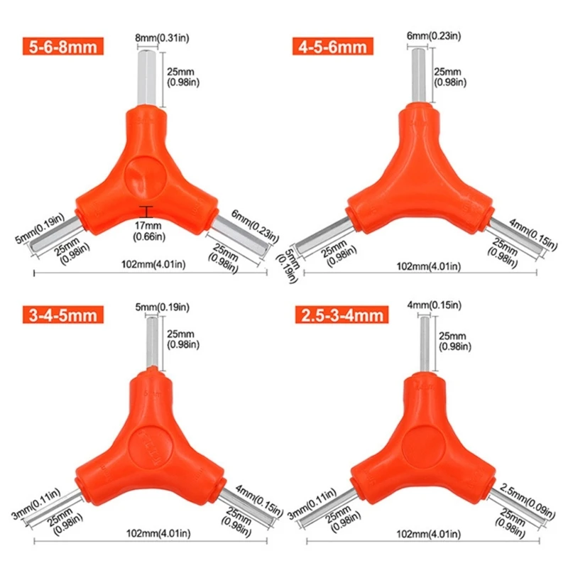 3 Way Hex Wrench 3 In 1 Y type Hex Allen Wrench Trigeminal Hex  Hand Tool