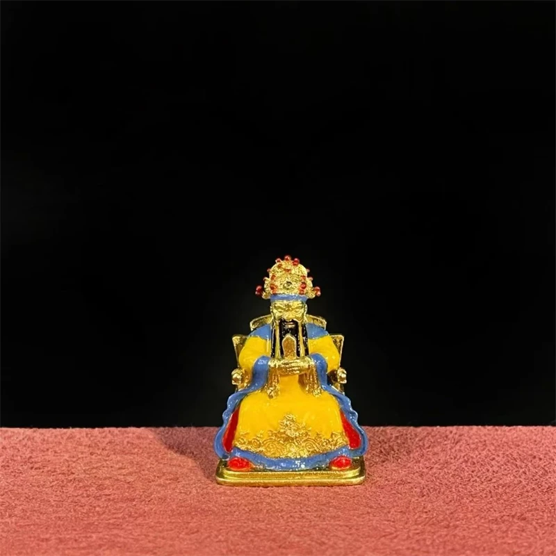 

Wuye Caishen ornament, solid pure copper painted small ornament, auspicious decoration ornament for home desktop Desktop prayer