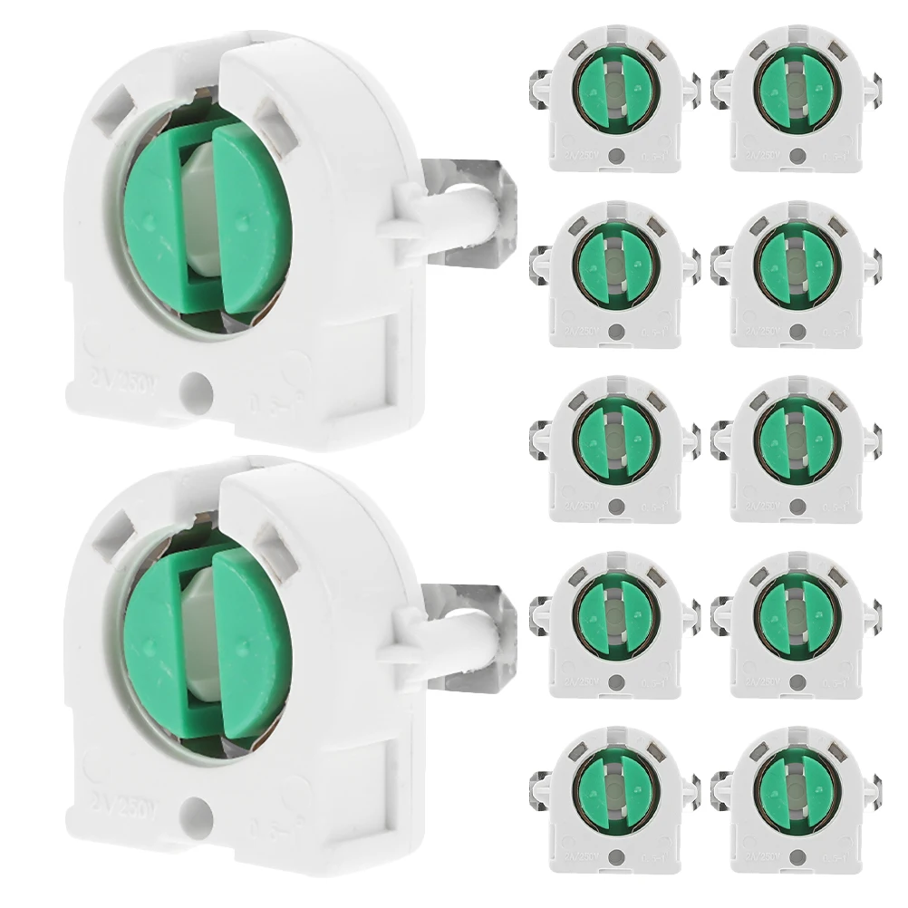 

12pcs Grille Lamp Holder Home Bases Flashlight Mounting Brackets Tube Fluorescent Replacement ABS Bulb Socket Light Base