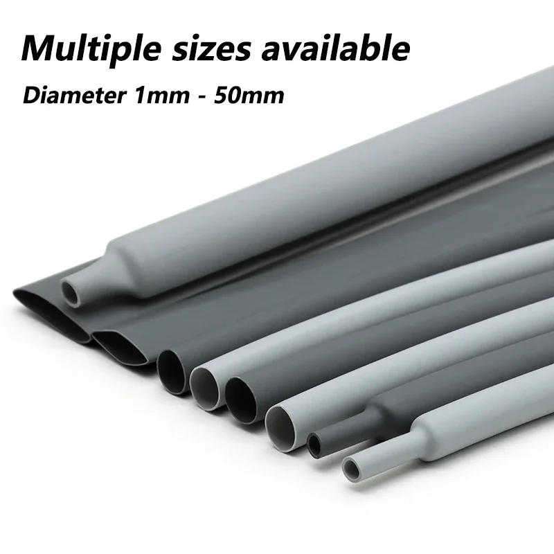 Кабельная муфта диаметром 1 мм ~ 50 мм, серая термоусадочная трубка, разъем «сделай сам», ремонтная обертка, провод 2:1, полиолефиновая изоляционная защитная втулка