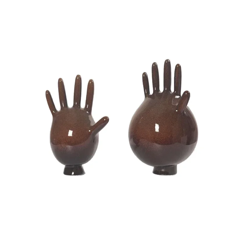 

Medieval wabi sandy wind art amber ceramic vase living room entrance model room creative desktop flower jewelry ornament