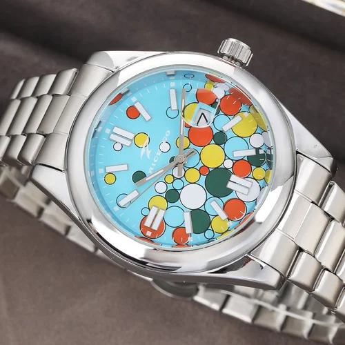 Imagen 2 del producto Reloj de cuarzo clásico para hombre, reloj de pulsera de negocios de acero inoxidable con calendario y fecha, espejo de cristal redondo, regalos ﻿