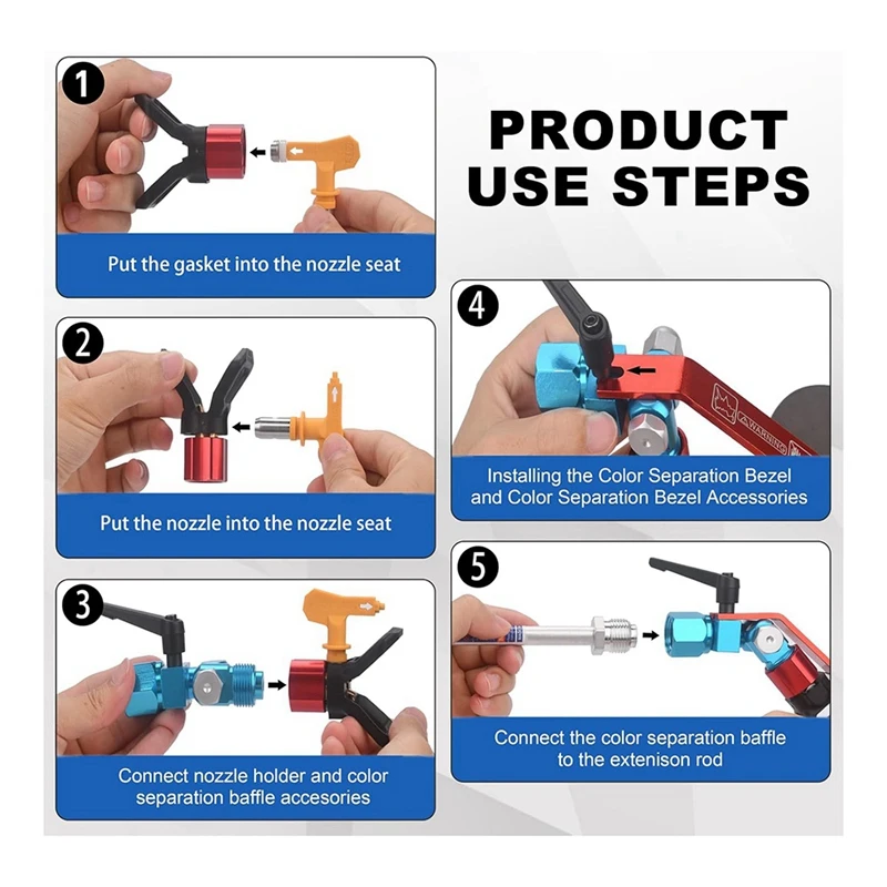 Airless Sprays Guide Tool Kit With 311 315 Tips And 10In Airless Extension Pole,Sprays Guide Accessory Tool For Airless