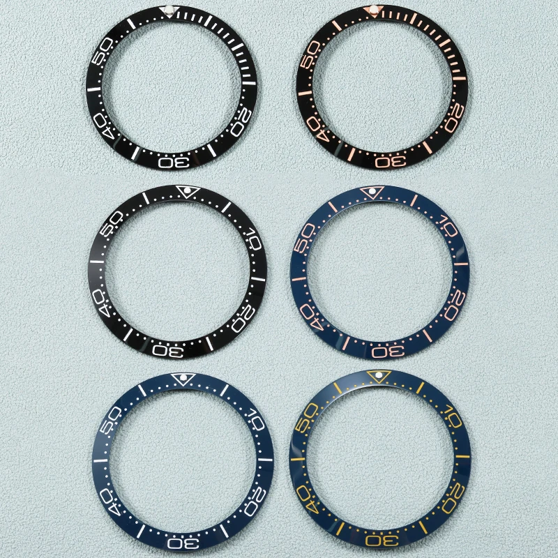 MOD 38mm * 30,5 MM negro azul pendiente aluminio verde cuentas luminosas inserto de bisel para la serie Omega Seamaster 300 210,32