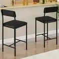 

Bar Stools Set Of 2, Counter Height Bar Stools , Pu Upholstered Breakfast Bar Stools Kitchen Barstools, Dining Room Chairs Bar