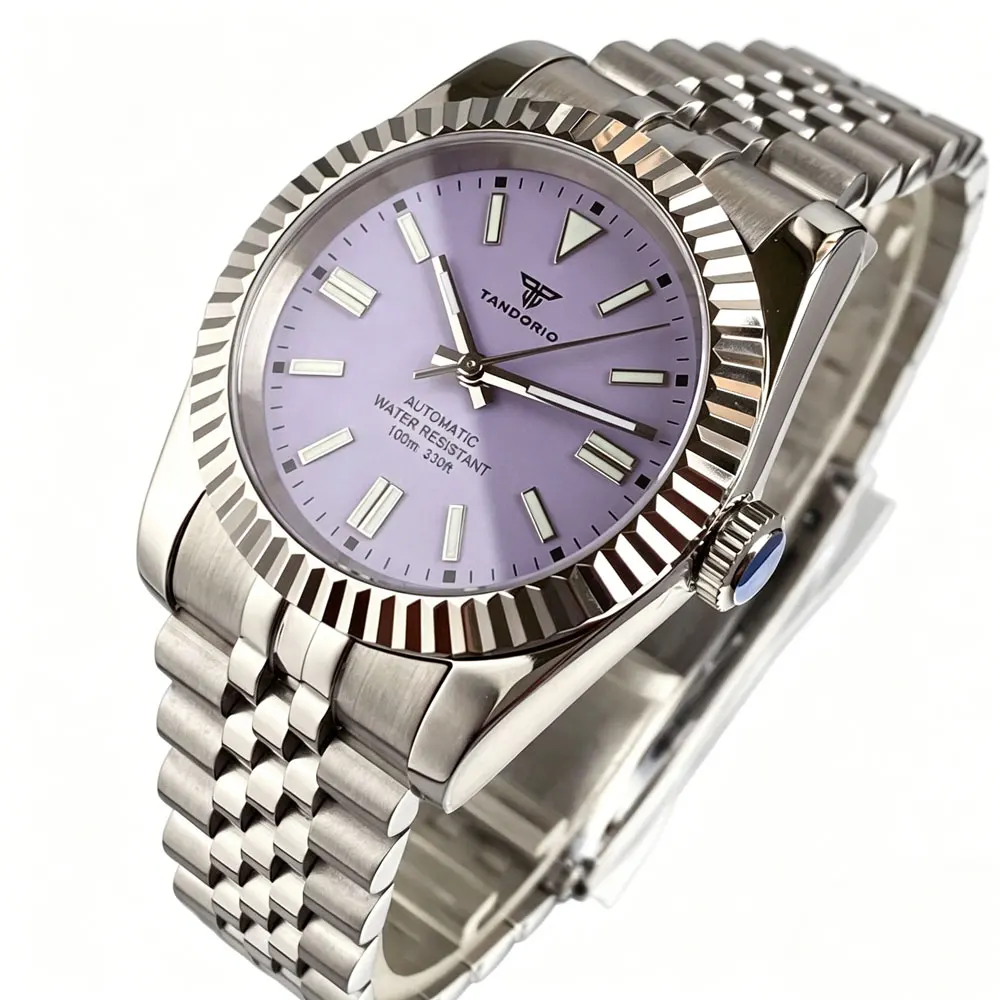 Tandorio New 36MM/39MM MIYOTA 8215 Mechanical Men Watch Sapphire Automatic 100m Waterproof Wristwatches Business Male Clock