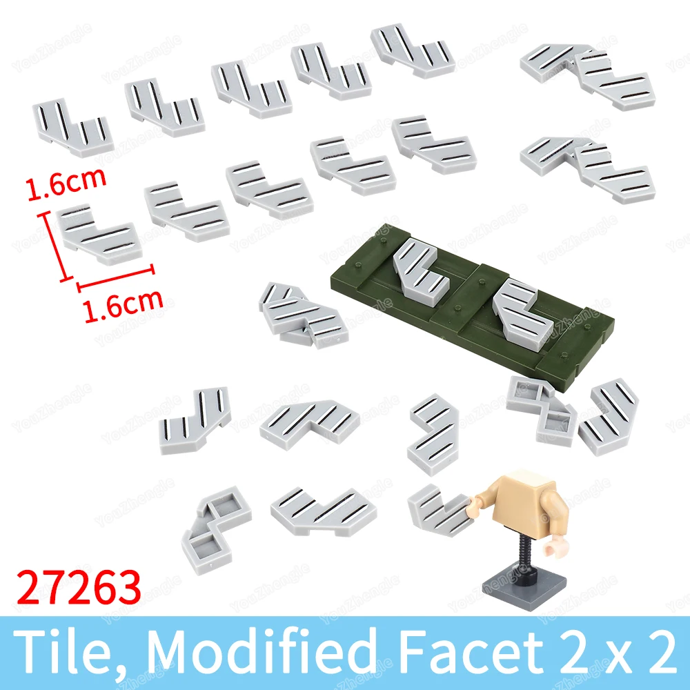 

27263 Броня Железный узор Печатный строительный блок Плитка Модифицированное гране 2x2 MOC фигурки Военная модель сцены WW2 Запчасти Подарочные игрушки «сделай сам»