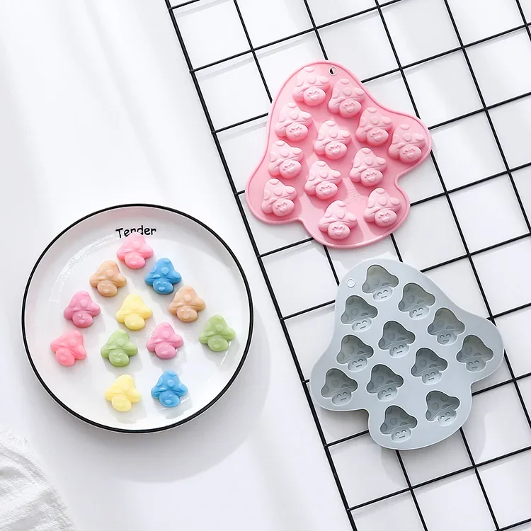 12-hole Mushroom Shape Silicone Mold Fondant Cake Chocolate Mold Ice Cube Cake Mould  Cake Decoration Accessories