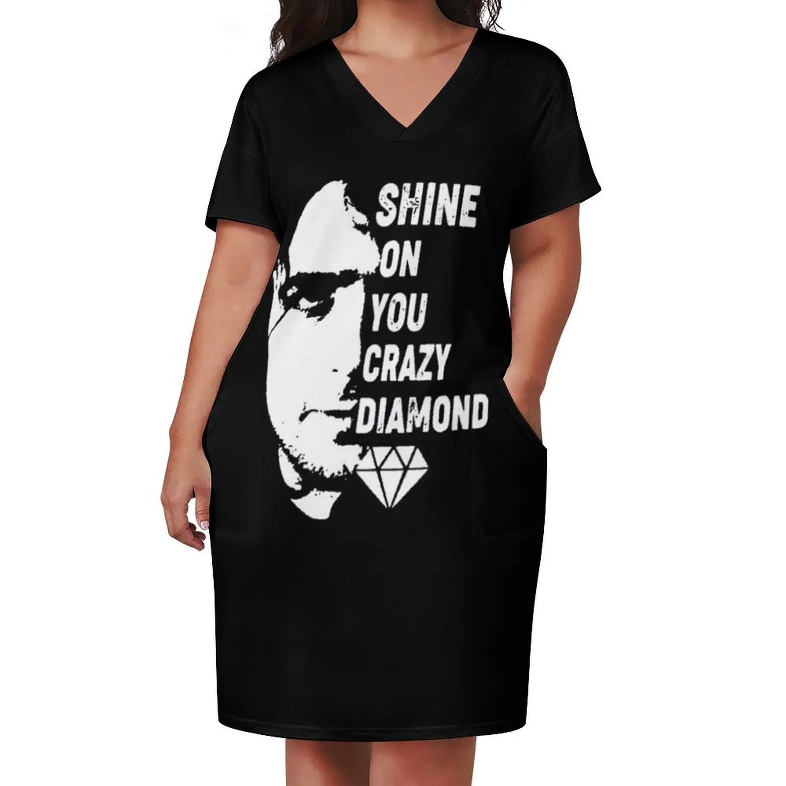 Shine On You Crazy Diamond Loose Pocket Dress Women