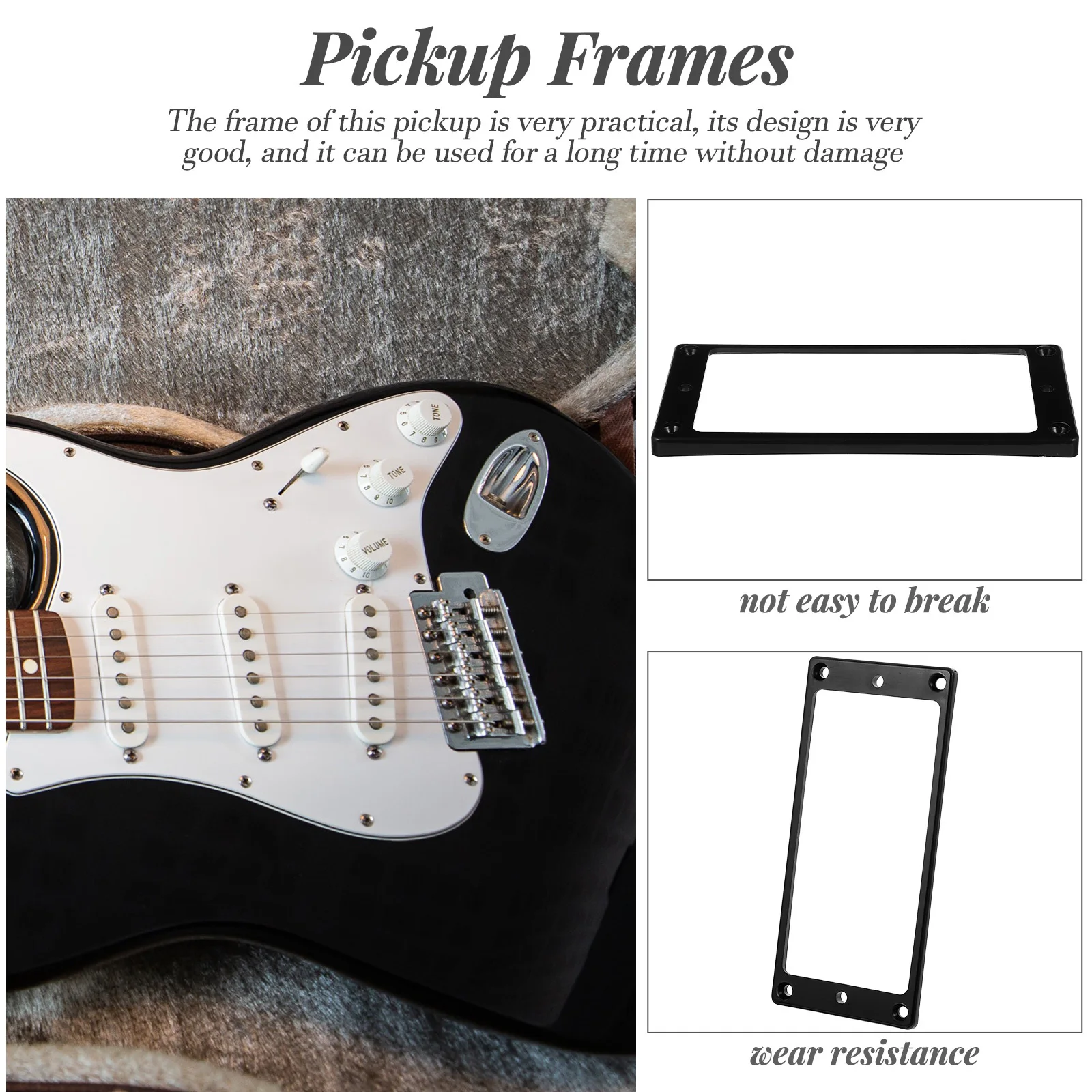 

2Pcs Double Pickup Electric Guitar Plastic Cover Frame Portable Protective Mounting Rings Lightweight Replacement Guitar Parts