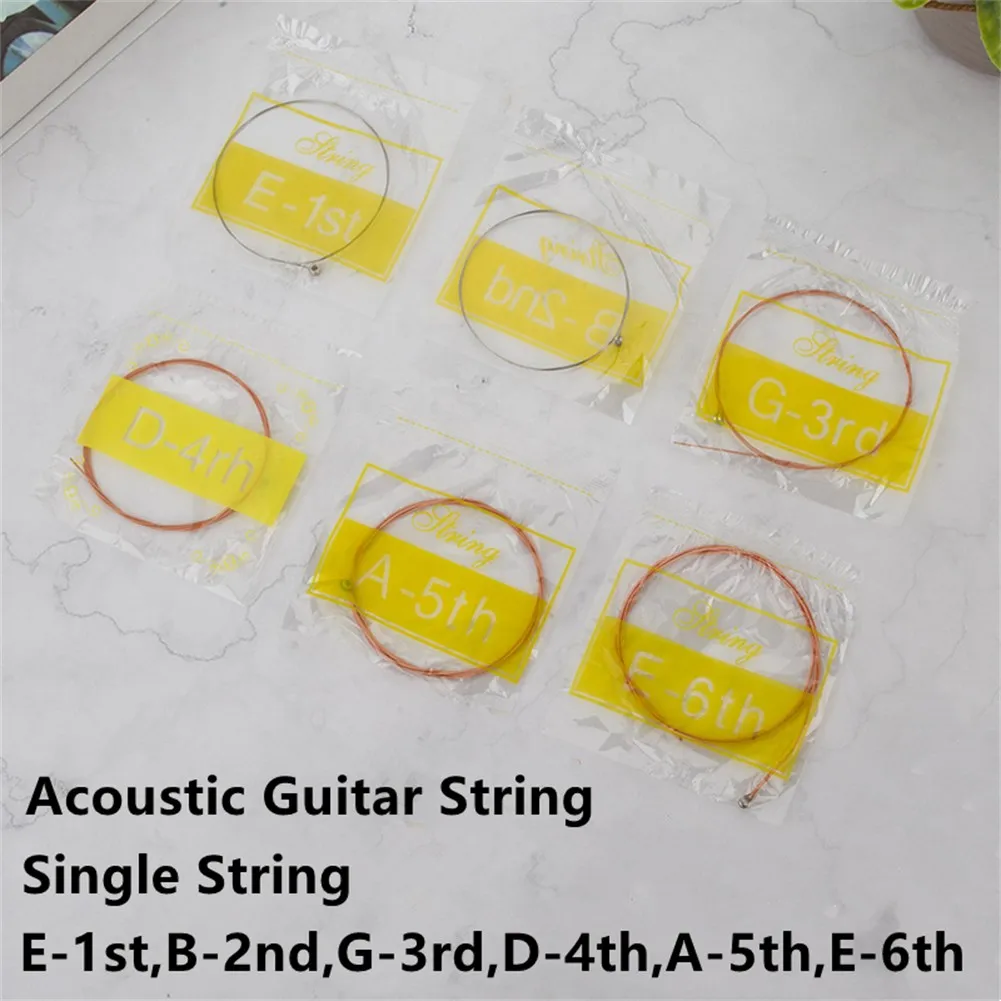 1 Stück für Gitarrensaite E-1st/B-2nd/G-3rd/D-4th/A-5th/E-6th.Ersatz Außergewöhnlicher Ton Langlebigkeit Ton Stahlkern Hohe Qualität – Detail 1