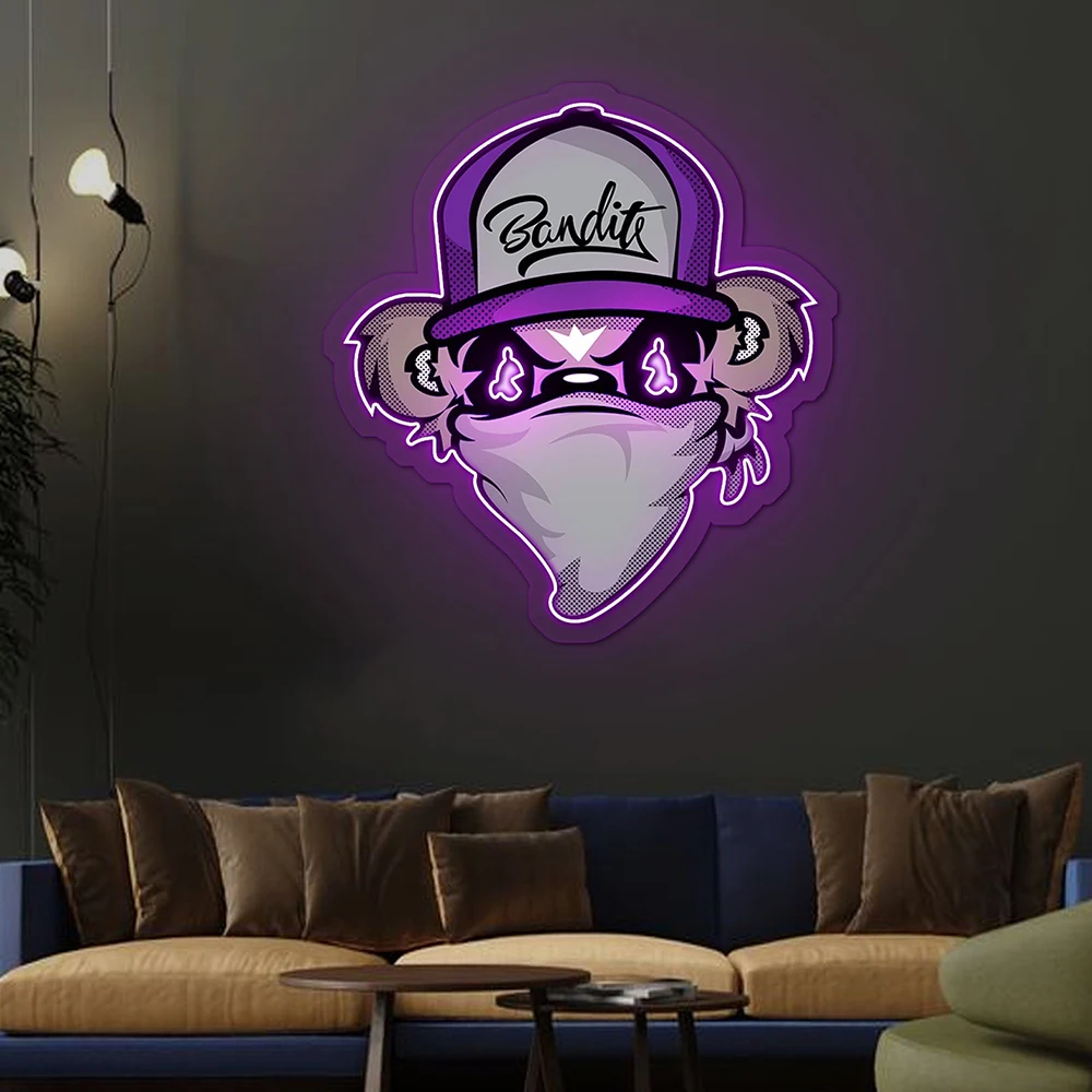 

Drawing Purple Cartoon LED Neon Light Custom Neon Sign Game Room Home Wall Decor Light Sign Bar Pub Decoration Personalized Gift