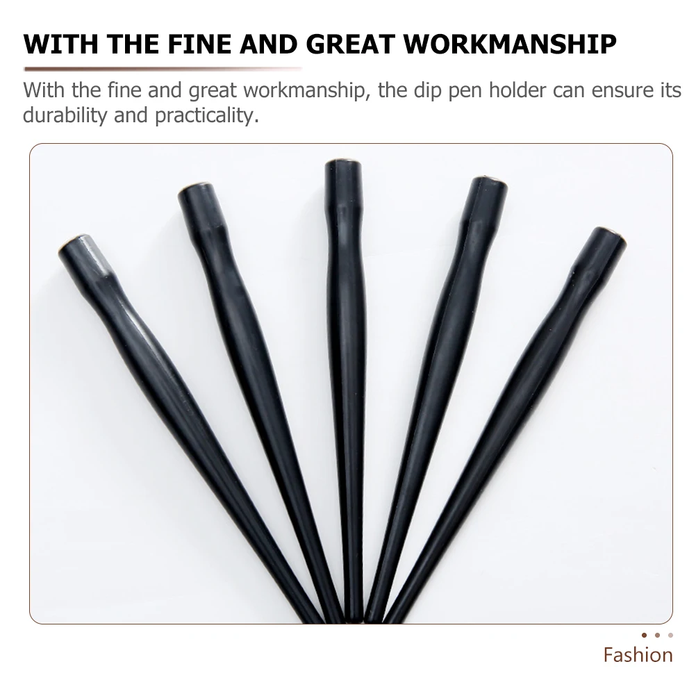 

20Pcs Black Plastic Dip Pen Holders Professional Comic Pen Holders for Drawing Painting Supplies Cartoon Nib Holder Daily Use