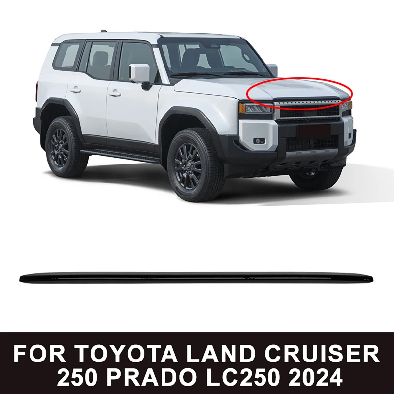 

Car Front Hood Bonnet Grille Lip Molding Cover Trim for Toyota Land Cruiser 250 Prado LC250 2024