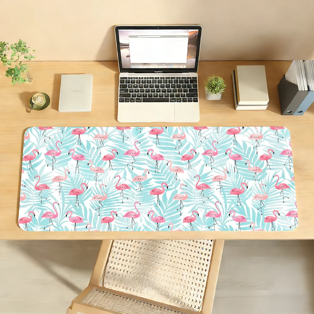 Flamingo Mouse Pad Non-slip Locking Edge DeskMat PC Laptop Accessories Rubber Office Keyboard Large Game XXL Carpet