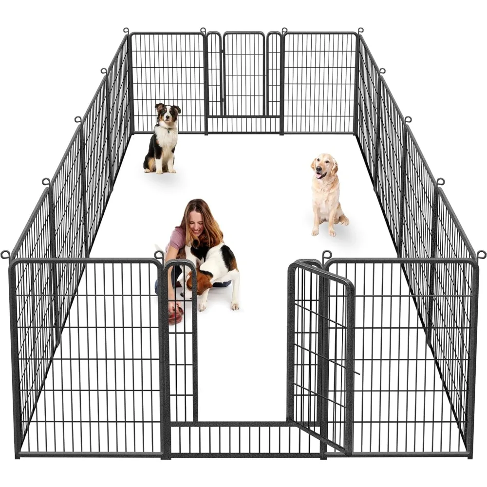 

Dog Playpen, 40 inch Height 14 Panels Heavy Duty Dog Fence Pet Playpen with Door, Anti-Rust Dog Exercise Pen with Lock