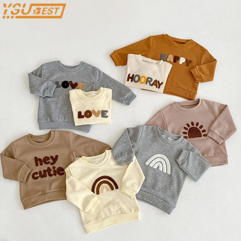 Baby Boys Girls Clothes Spring Autumn Hoodies Pullovers Tops Korean Long Sleeves Kids Hoodies Sweatshirt Children's Clothing