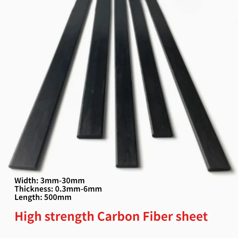 

1-10 шт. лист из углеродного волокна толщина 0,3 мм-6 мм шатунная полоса DIY модель ручной работы аксессуар длина 500 мм