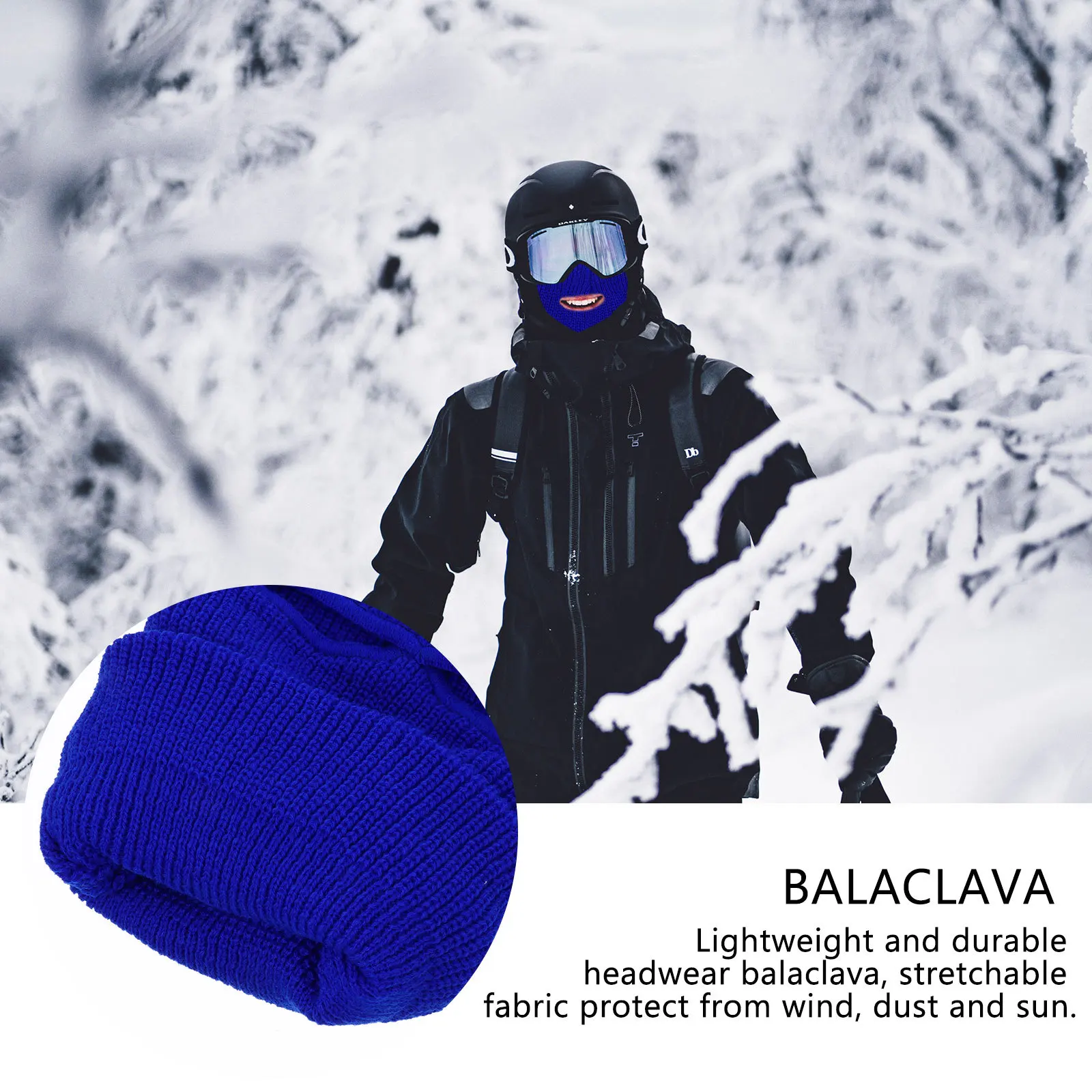 

Knitted Cycling Hat Winter Balaclava 3-Holes Face Neck Cover Outdoor Windproof Warm Headwear Cycling Hat Winter Balaclava