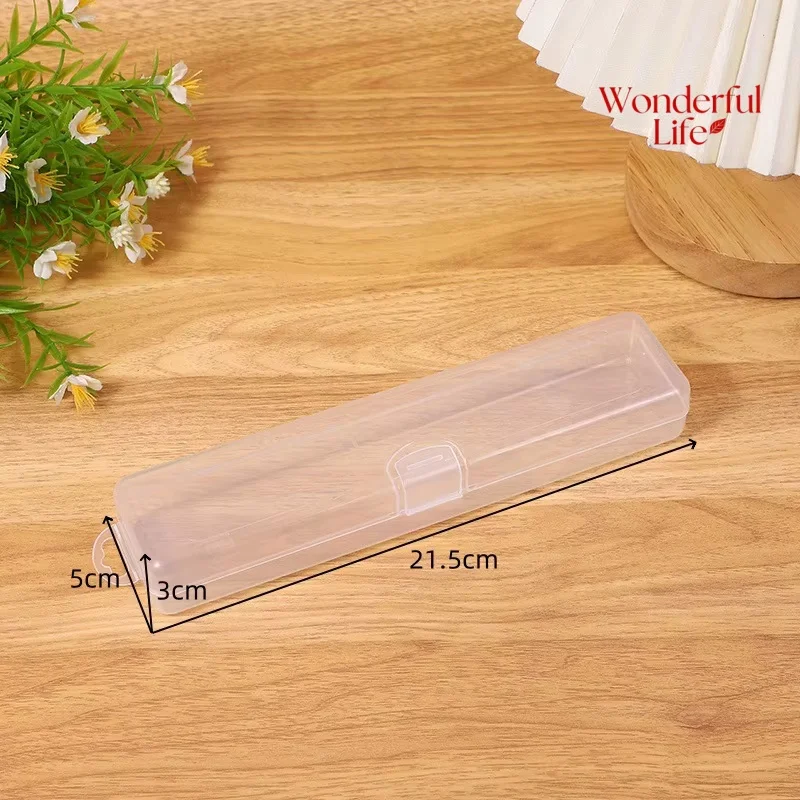 Transparent Plastic Portable Makeup Brush Organizer Eyebrow Pencil Transparent With Cover Storage Box Accessories Brush Eyebrow