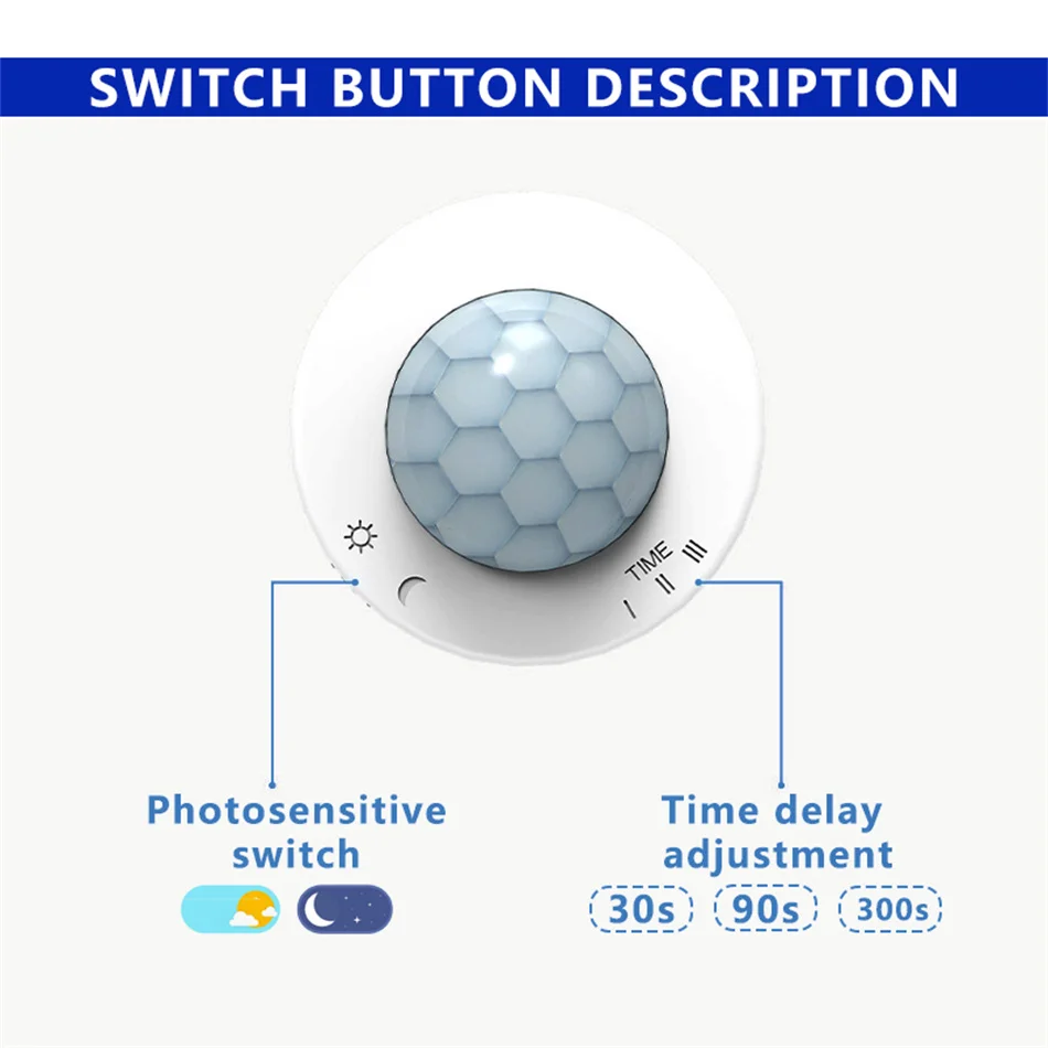 PIR Motion Sensor Switch 5V 12V 24V Infrared Human Body Detection Switches Automatic Control Day Night On Off Delayed Adjustable