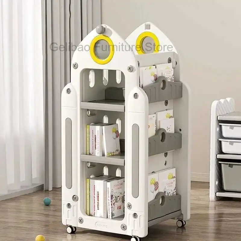 Rak Buku Anak-anak Rak Anak-anak Berputar Rak Buku Mainan Organizer Rak Buku Rak Buku Rak Penyimpanan Anak Furnitur Anak