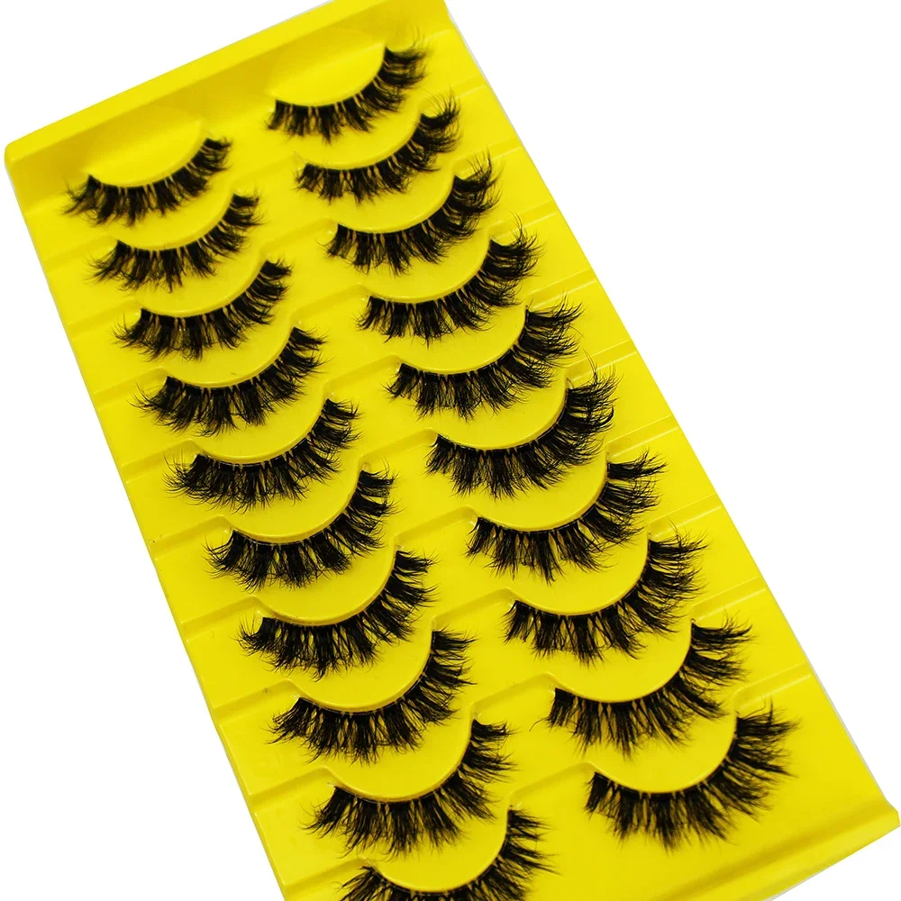 Faux cils de vison moelleux, cils synthétiques, maquillage désordonné, 10 paires