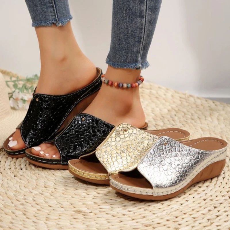 Women Slippers 2024 New Summer Spring Wedges Fashion Simple and Lightweight Fish Mouth Sandals Slides Women Zapatos De Mujer