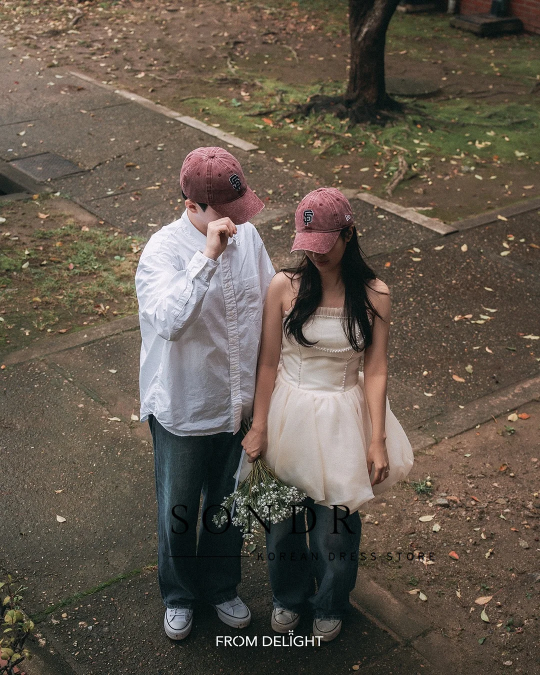 فساتين زفاف كورية صغيرة من Sondr Champagne مع لؤلؤ مخصصة مشد خلفي للحفلات فساتين زفاف للتصوير الفوتوغرافي