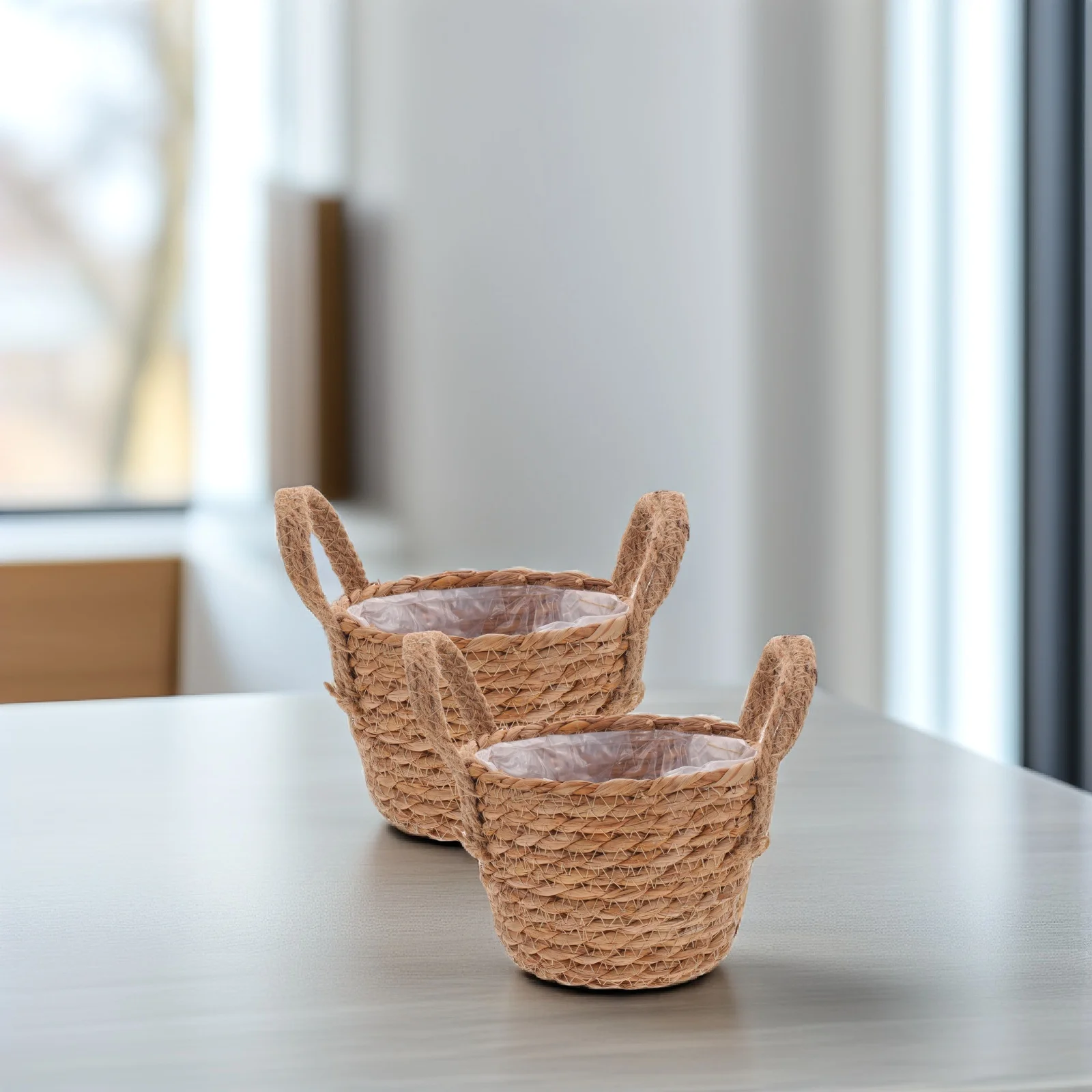 

2 Pcs Flower Pot Plant Basket Liner Rustic Planter Baskets Garden Hand Woven Flower Basket Home Decor Storage