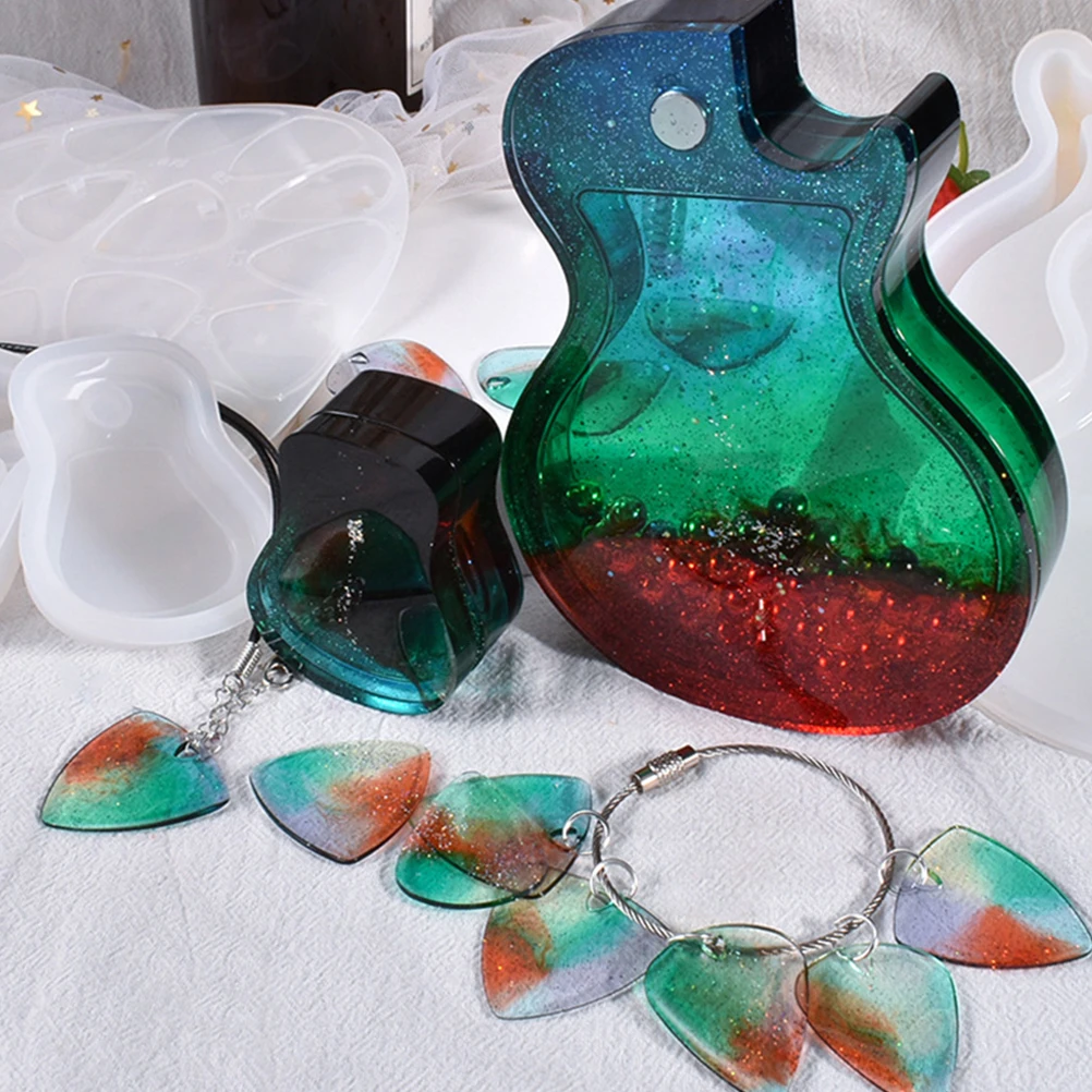 

Guitar Mold Key Chain Pendants DIY H made Craft Accessories Diy Manual Pendant Mold Reusable Long Life Jewelry