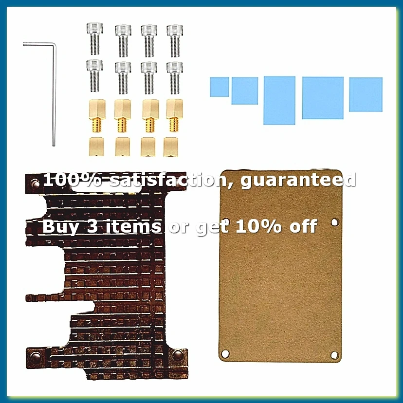For 3B Pure Copper Heatsink Protective Case Passive Cooling Protective Shell Metal Enclosure for RPi 3B-DT30