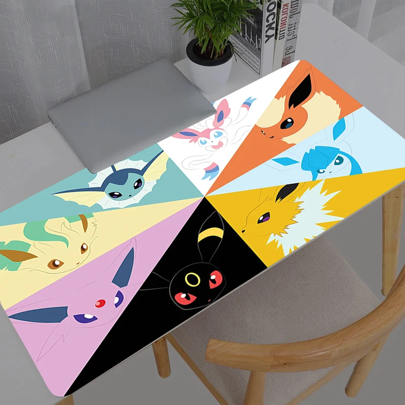 Tapis de souris Gamer Anime Pokemon Pikachu, grand tapis de bureau XXL pour clavier et souris, tapis en caoutchouc pour ordinateur portable