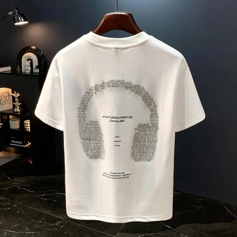 

New Summer 2026 Printed Thin T-Shirt for Men, Round Neck, Loose, Casual, Stylish, Short Sleeve, Fashionable Streetwear, Versatil