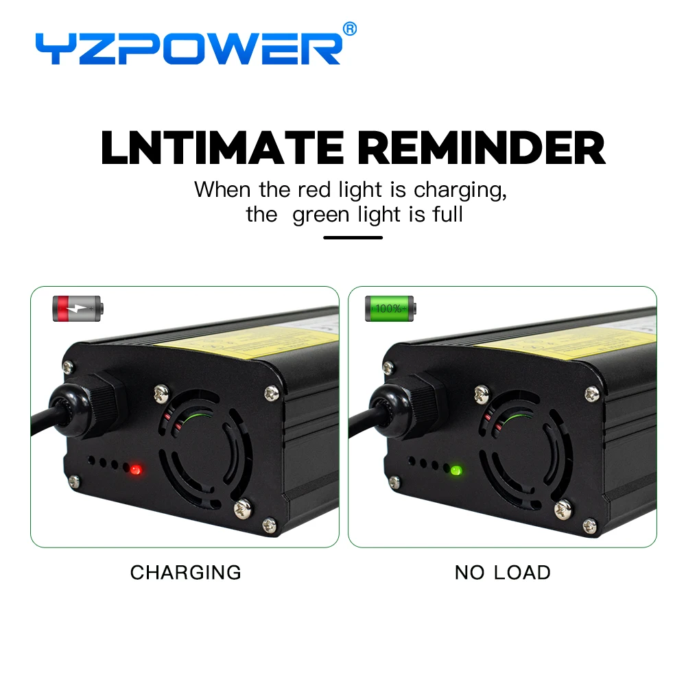 YZPOWER 14.6V 20A 4S ładowarka Lifepo4 do 12V Lifepo4 wejście baterii litowej 110-240V ładowarka DC szybkie ładowanie z wentylatorami